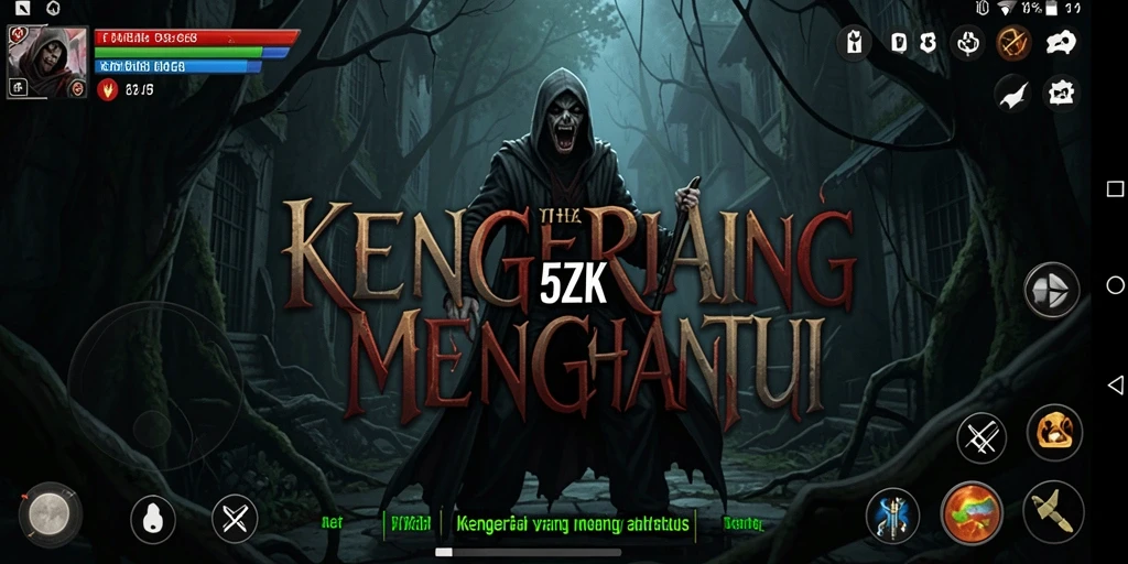 Tangkapan layar gameplay 5ZK dengan suasana menegangkan dan mencekam.