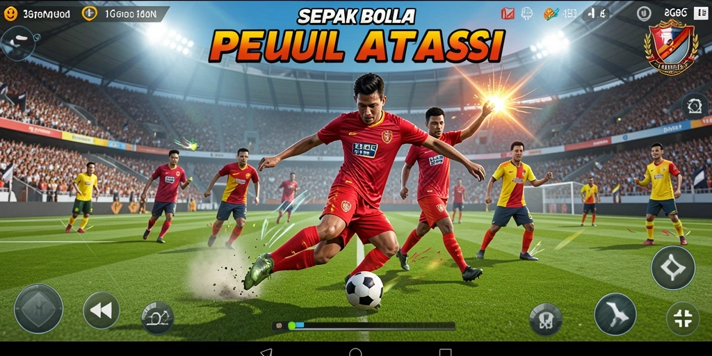 Gameplay 8G8G yang intens dan mendebarkan saat bermain sepak bola.