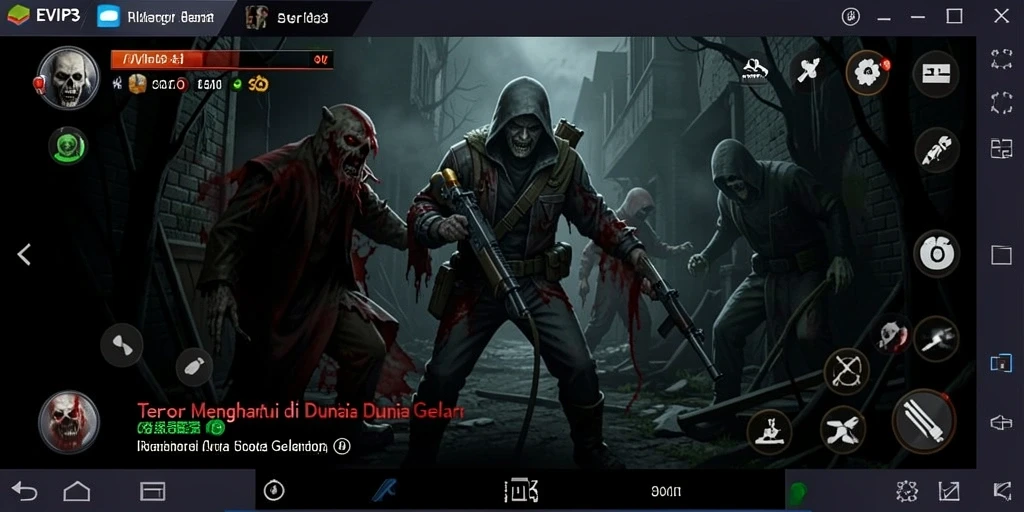 Screenshot gameplay EVIP3 menampilkan suasana Horror yang mencekam.