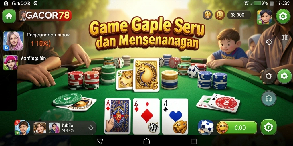 Screenshot GACOR78 menunjukkan keseruan bermain Gaple secara langsung.