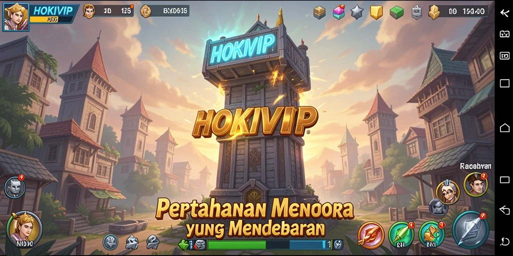 Tampilan menarik dari gameplay HOKIVIP Tower Defense.