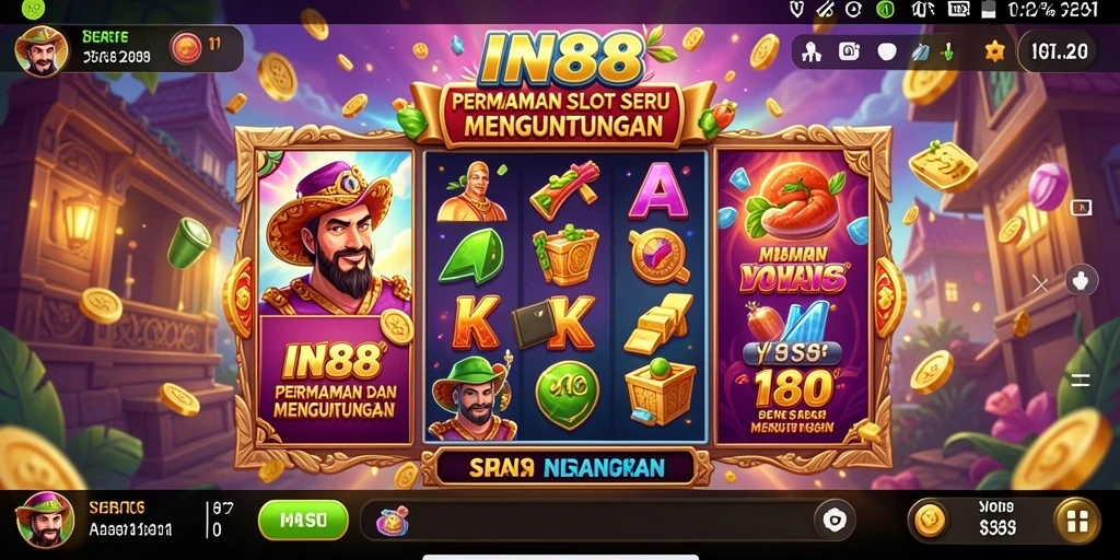 Screenshot gameplay IN88 menampilkan slot dengan grafis menarik dan efek suara yang imersif.
