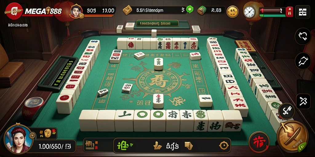 Screenshot MEGA188 menampilkan gameplay Mahjong yang seru dan penuh tantangan.