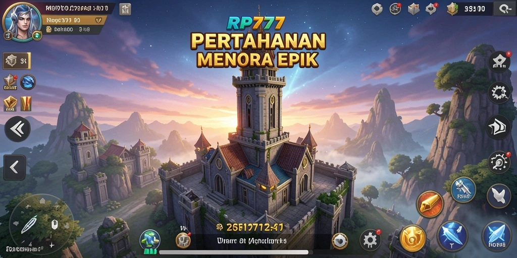 Tampilan gameplay RP777 dengan strategi Tower Defense yang intens.