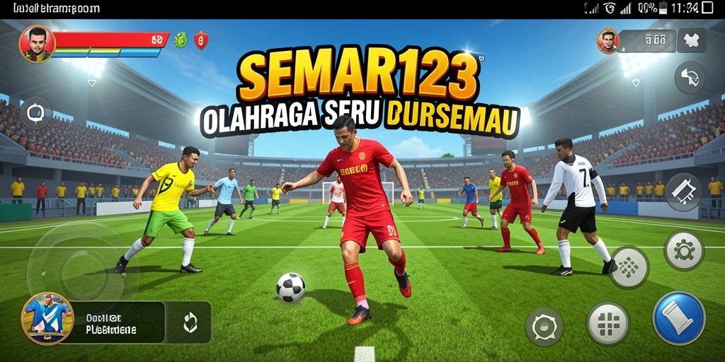 Tampilan gameplay seru dalam SEMAR123 dengan aksi olahraga.