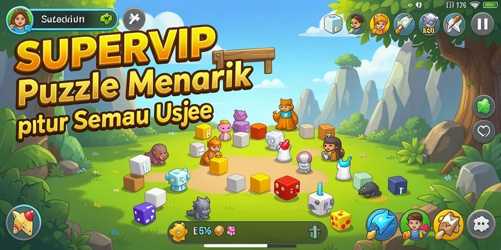 Gameplay menarik dalam permainan Puzzle SUPERVIP yang penuh tantangan.