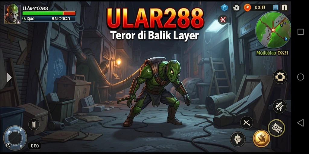 Screenshot dari gameplay mencekam ULAR288 dengan suasana horor.